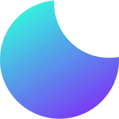 Geometric Shape Moon Element from Gradient Shapes Set