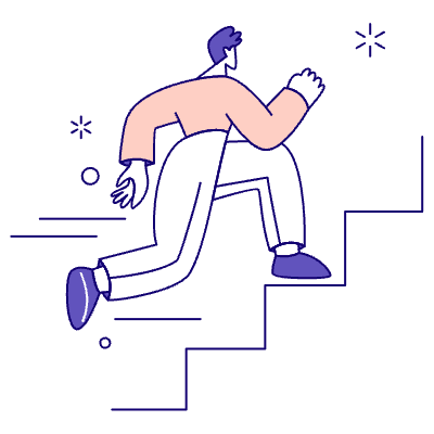 Running The Stairs Illustration from Bangalore - Pro Set