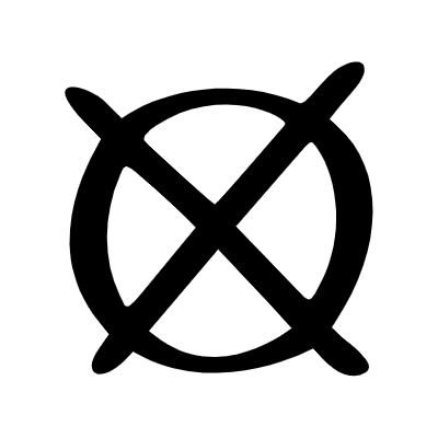 Crossed Circle Element from Beveled Scribbles Set