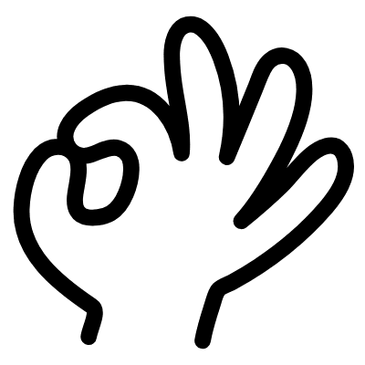 Line Hand Ok Element from Variable Scribbles Set