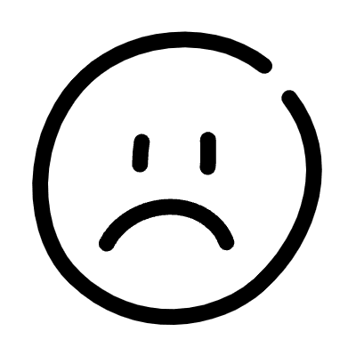 Line Smiley Sad Element from Variable Scribbles Set