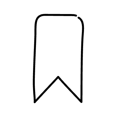 Line Bookmark 1 Non Filled Element from Variable Scribbles Set