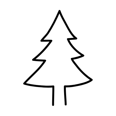 Line Christmas Tree Element from Variable Scribbles Set