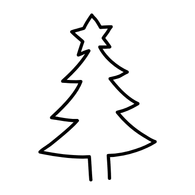 Line Christmas Tree Star Element from Variable Scribbles Set