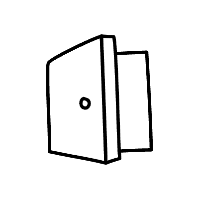 Line Door Open Non Filled Element from Variable Scribbles Set
