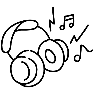 Line Headphone Music Non Filled Element from Variable Scribbles Set