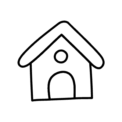 Line Home Non Filled Element from Variable Scribbles Set