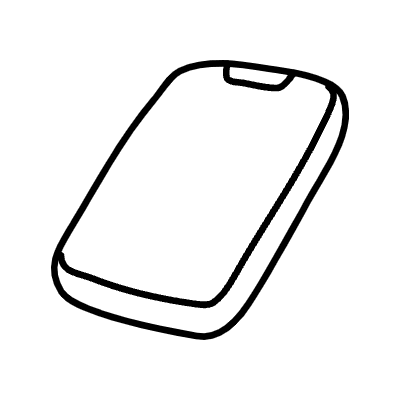 Line Mobile Phone Non Filled Element from Variable Scribbles Set
