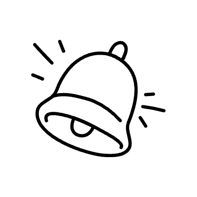 Line Notification Bell Non Filled Element from Variable Scribbles Set