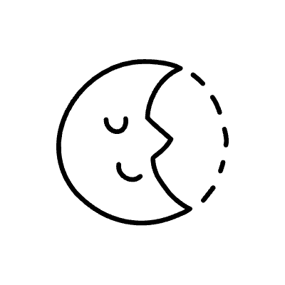 Line Sleeping Moon Non Filled Element from Variable Scribbles Set