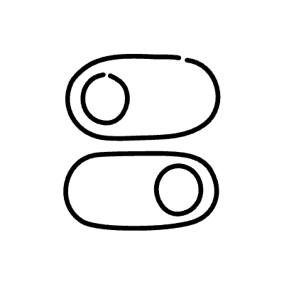 Line Toggle Button Non Filled Element from Variable Scribbles Set