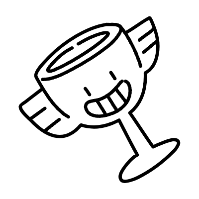 Line Wing Smiley Trophy Non Filled Element from Variable Scribbles Set