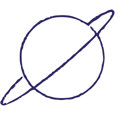 Minimalist Saturn Element from Inked Shapes Set