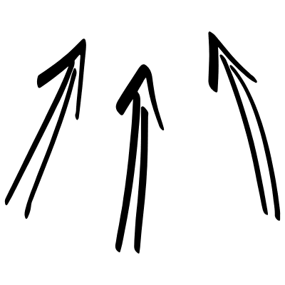 3 Doodle Arrows Same Direction Element from Beveled Scribbles Set