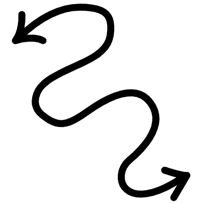Both Direction Curvy Arrow Line Element from Variable Scribbles Set