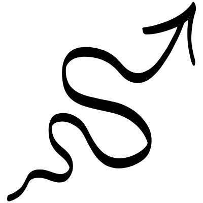 Curvy Arrow Doodle Element from Beveled Scribbles Set