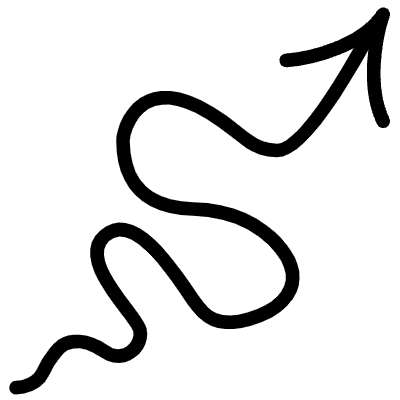 Curvy Arrow Line Element from Variable Scribbles Set
