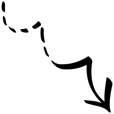 Dashed Wiggle Doodle Arrow Element from Beveled Scribbles Set