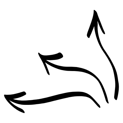 Spread Curvy Arrows Doodle Element from Beveled Scribbles Set