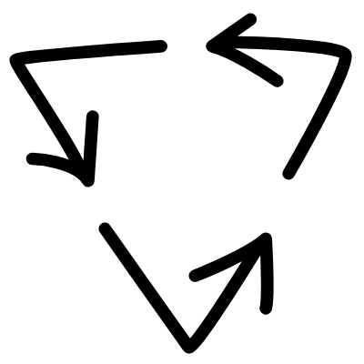Triangle Loop Arrows Line Element from Variable Scribbles Set