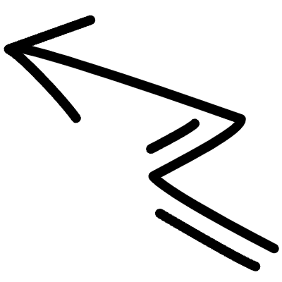 Zigzag Left Upward Line Arrow Element from Variable Scribbles Set