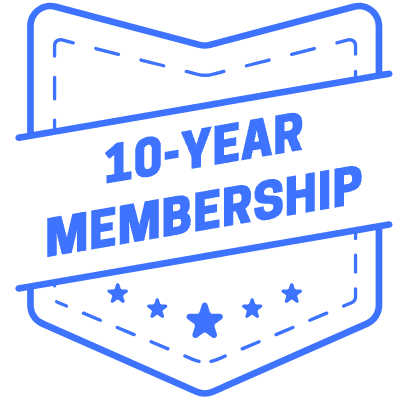 10 Year Membership Bookmark Element from Vector Badges Set
