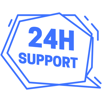 24h Support Bubble Element from Vector Badges Set