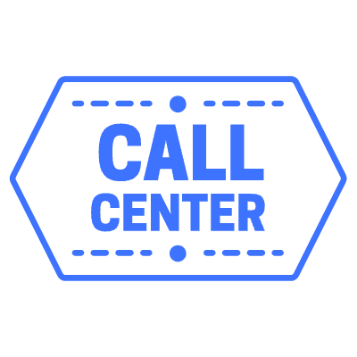 Call Center Hexagon Element from Vector Badges Set