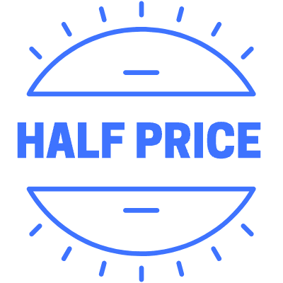 Half Price Circle Element from Vector Badges Set