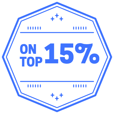 On Top 15 Percent Octagon Element from Vector Badges Set