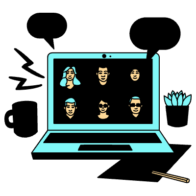 Communication Virtual Meeting Team Illustration | Customize SVG, PNG ...