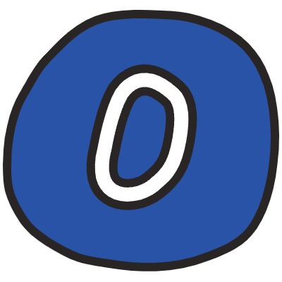 Number 0 1 Element from Fun Stickers Set