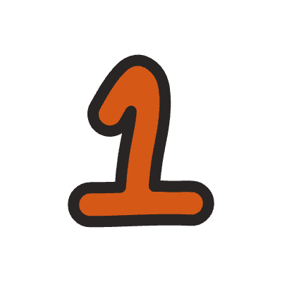 Number 1 2 Element from Fun Stickers Set