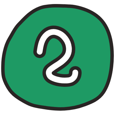 Number 2 1 Element from Fun Stickers Set