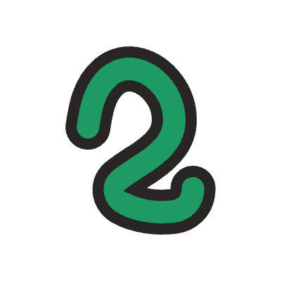 Number 2 2 Element from Fun Stickers Set