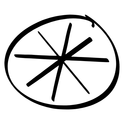 Circle Asterisk Doodle Element from Beveled Scribbles Set