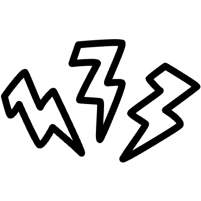Lightning Shapes Line Element from Variable Scribbles Set