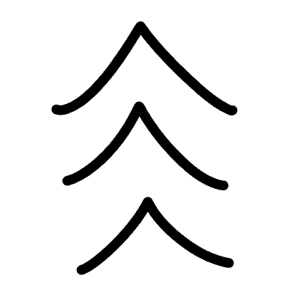 Triple Chevron Upward Line Element from Variable Scribbles Set