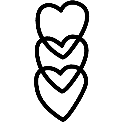Overlapping Hearts Line Element from Variable Scribbles Set