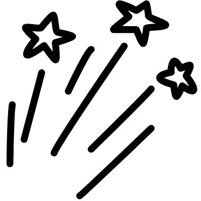 Stars Poping Effect Line Element from Variable Scribbles Set