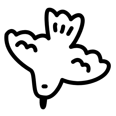 Bird Animal Line Element from Variable Scribbles Set