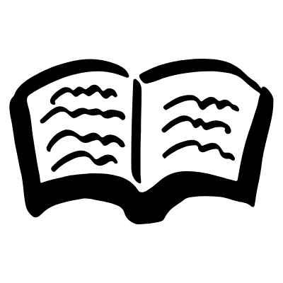 Book Opened Doodle Element from Beveled Scribbles Set