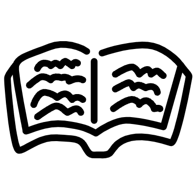 Book Opened Line Element from Variable Scribbles Set
