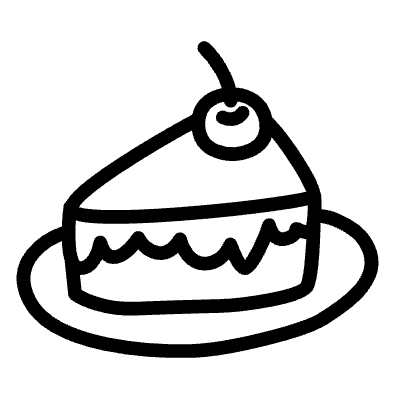 Cake Dessert Line Element from Variable Scribbles Set