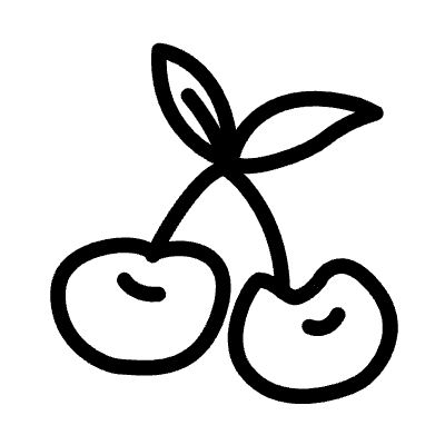 Cherry Fruit Line Element from Variable Scribbles Set