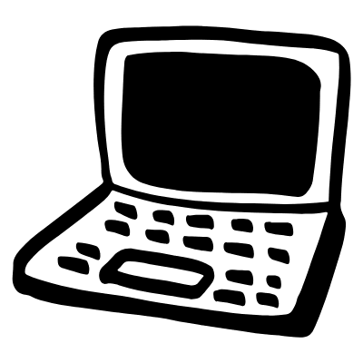 Laptop Computer Doodle Element from Beveled Scribbles Set