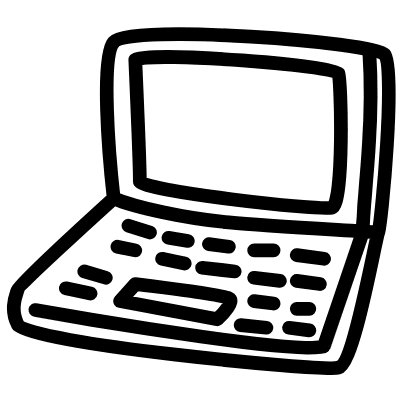 Laptop Computer Line Element from Variable Scribbles Set