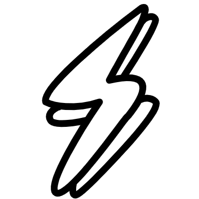 Lightning Flash Shadow Line Element from Variable Scribbles Set