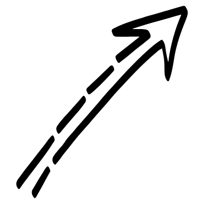 Dashed Outline Arrow Element from Beveled Scribbles Set