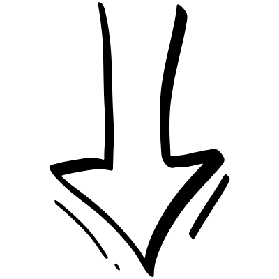 Open Tail Outline Arrow Element from Beveled Scribbles Set